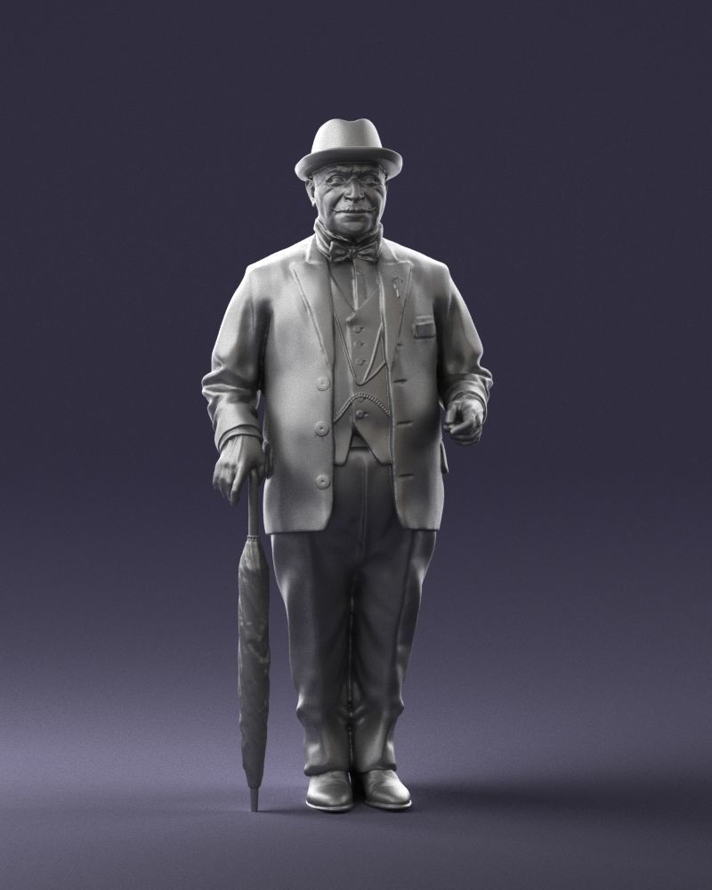 Man in light suit 0115 3D Print Ready 3D print model_4