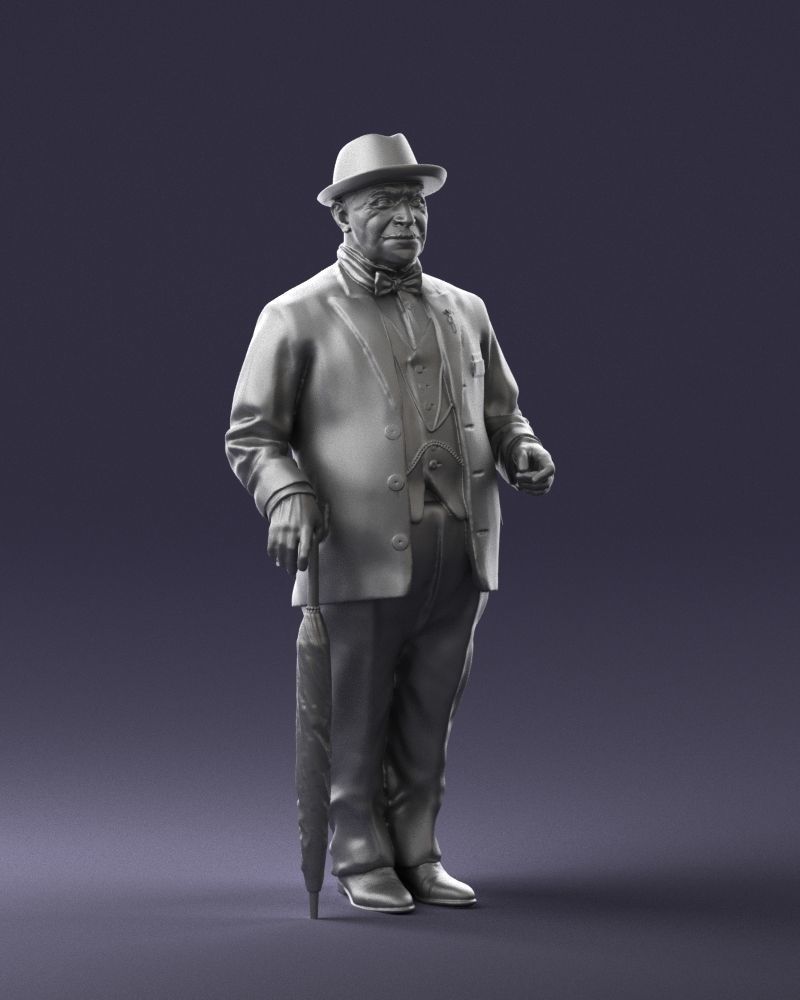 Man in light suit 0115 3D Print Ready 3D print model_7