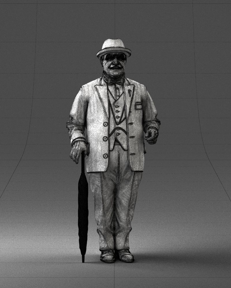 Man in light suit 0115 3D Print Ready 3D print model_5