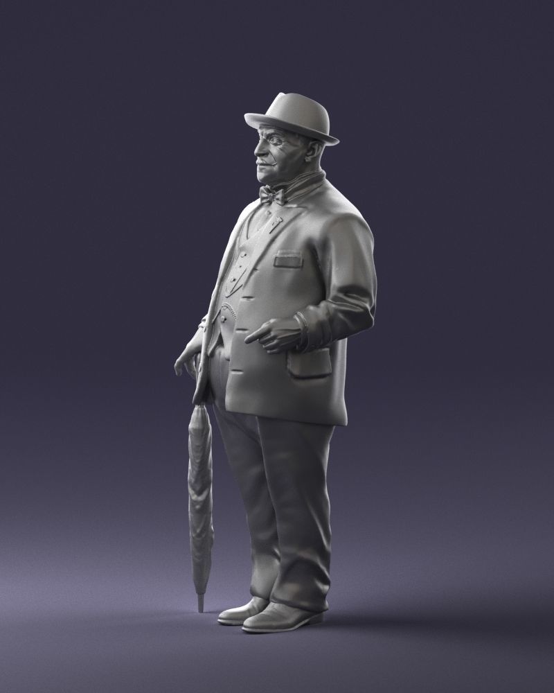 Man in light suit 0115 3D Print Ready 3D print model_28