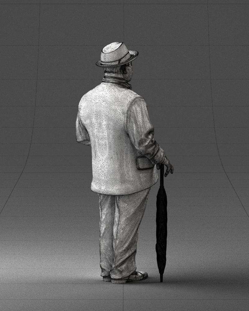 Man in light suit 0115 3D Print Ready 3D print model_17