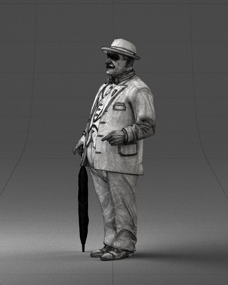 Man in light suit 0115 3D Print Ready 3D print model_29