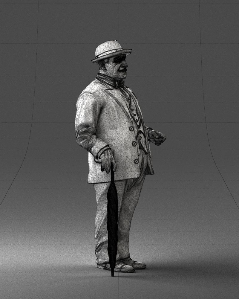 Man in light suit 0115 3D Print Ready 3D print model_11
