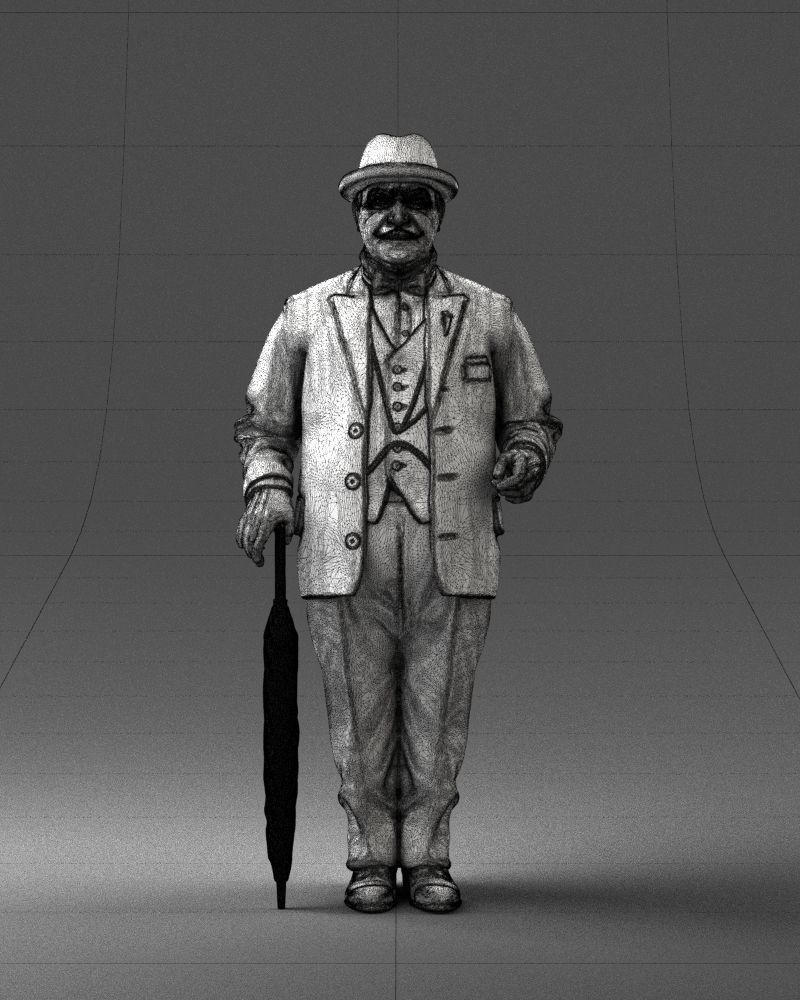 Man in light suit 0115 3D Print Ready 3D print model_38