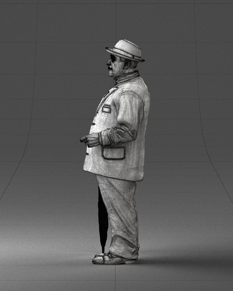 Man in light suit 0115 3D Print Ready 3D print model_26