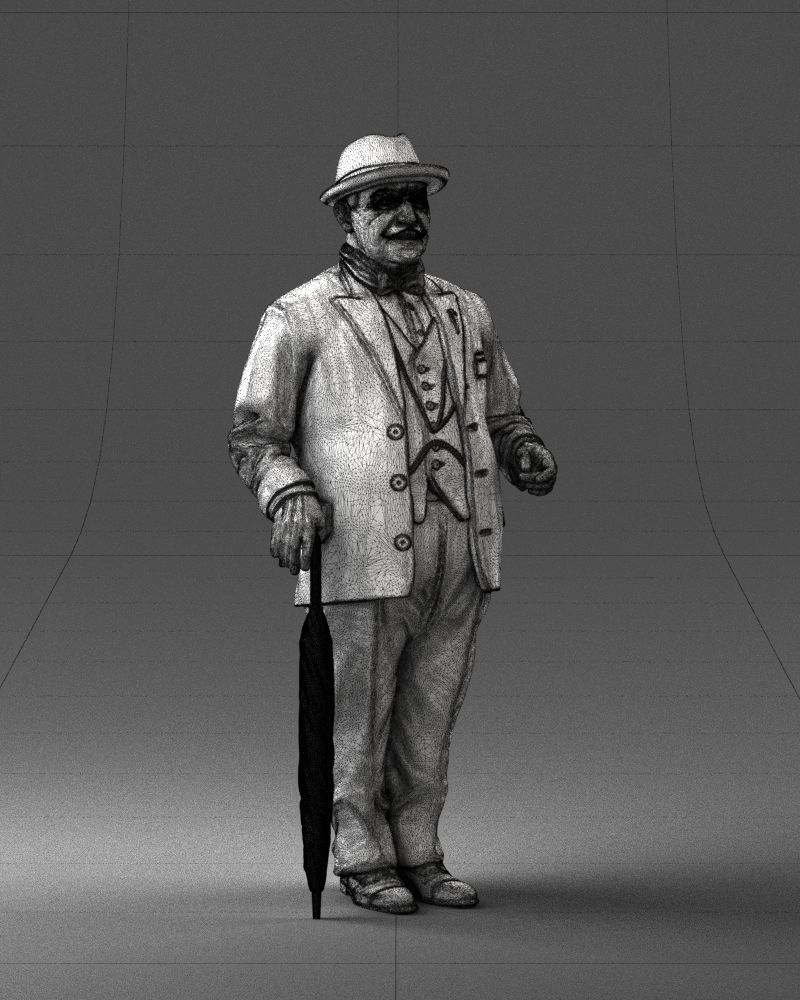 Man in light suit 0115 3D Print Ready 3D print model_8
