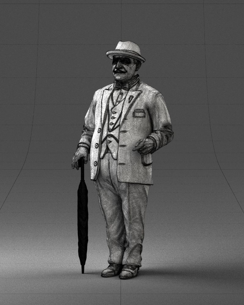 Man in light suit 0115 3D Print Ready 3D print model_32
