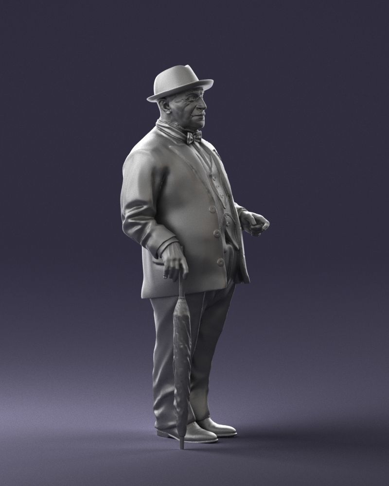 Man in light suit 0115 3D Print Ready 3D print model_10