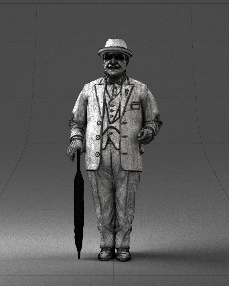 Man in light suit 0115 3D Print Ready 3D print model_35