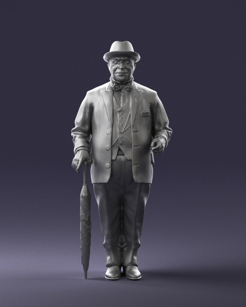Man in light suit 0115 3D Print Ready 3D print model_1