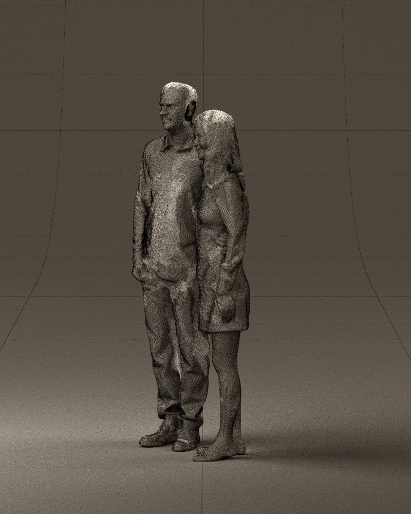 Man in redbrown top hug asian girl 0869 3D Print Ready 3D print model_33