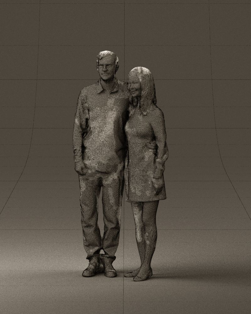 Man in redbrown top hug asian girl 0869 3D Print Ready 3D print model_34