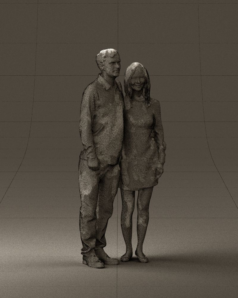 Man in redbrown top hug asian girl 0869 3D Print Ready 3D print model_26