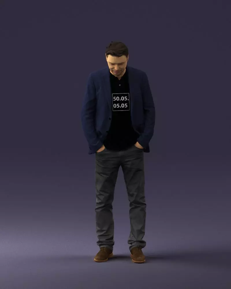 Man with number on t-shirt 0458 3D print ready 3D print model