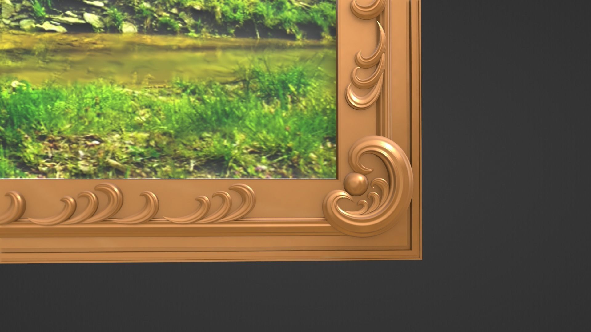 Framed painting Forest 3D model_9