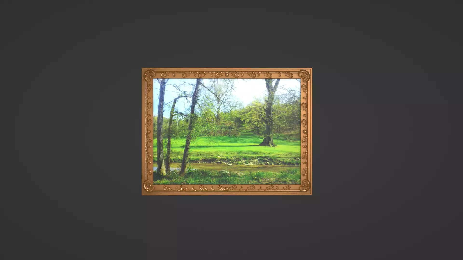 Framed painting Forest 3D model_0
