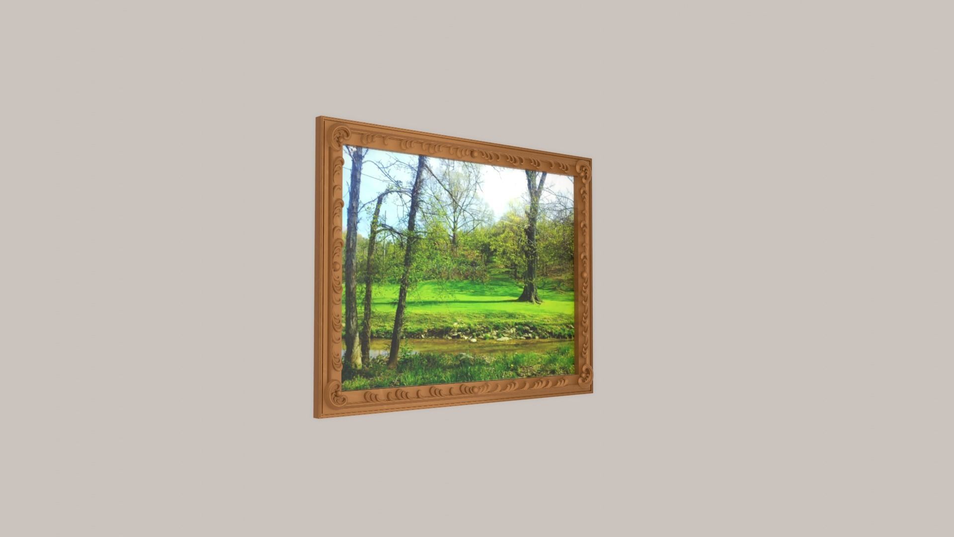 Framed painting Forest 3D model_1