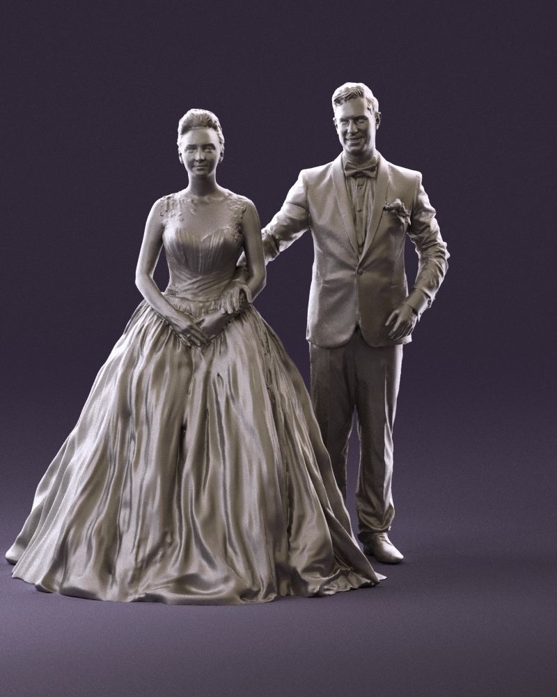 Wedding dress 0556 3D Print Ready 3D print model_1