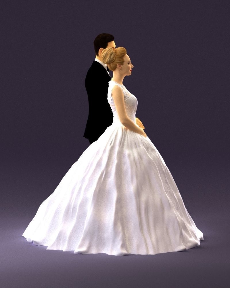 Wedding dress 0556 3D Print Ready 3D print model_12