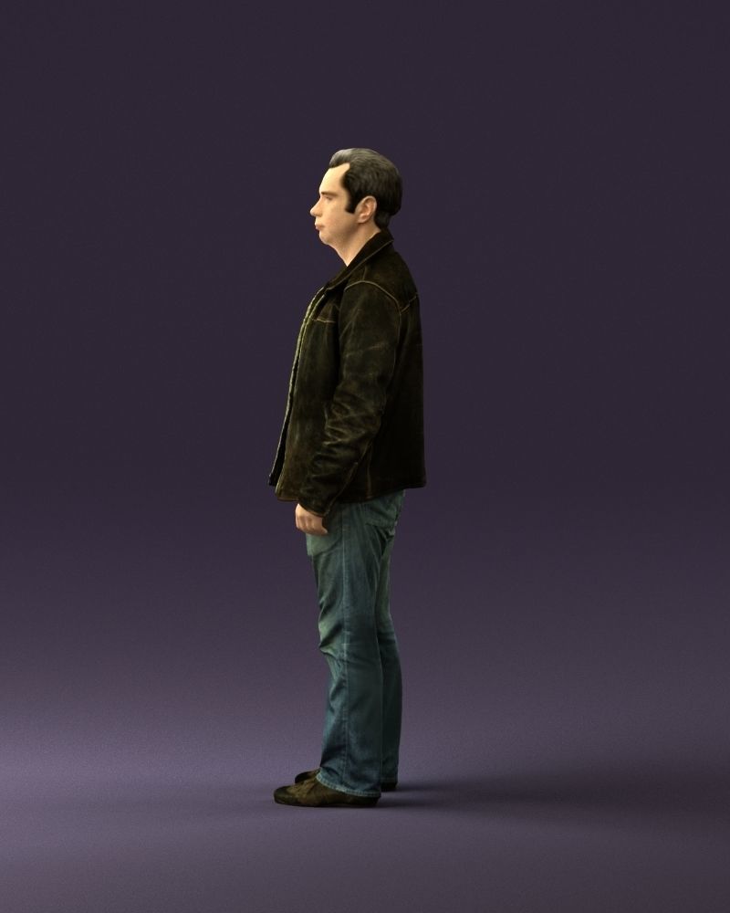 Man in 90s brown leather jacket 0875 3D Print Ready 3D print model_20