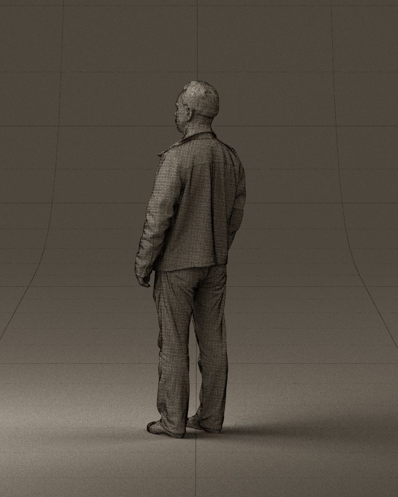 Man in 90s brown leather jacket 0875 3D Print Ready 3D print model_31