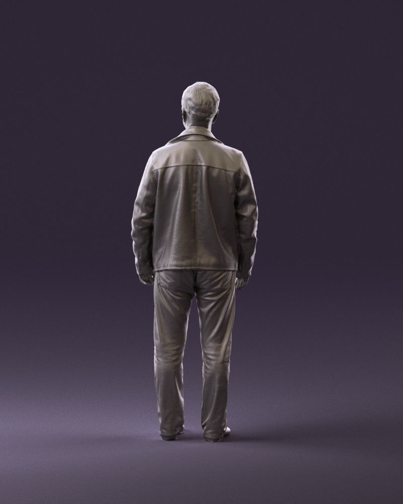 Man in 90s brown leather jacket 0875 3D Print Ready 3D print model_6