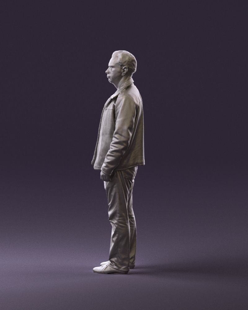 Man in 90s brown leather jacket 0875 3D Print Ready 3D print model_8