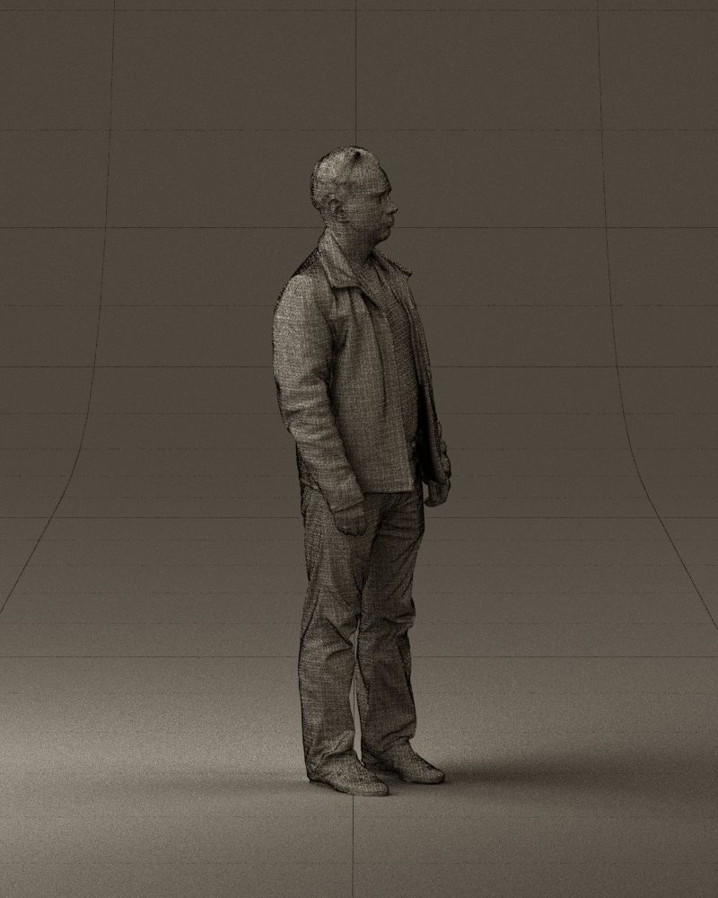 Man in 90s brown leather jacket 0875 3D Print Ready 3D print model_27
