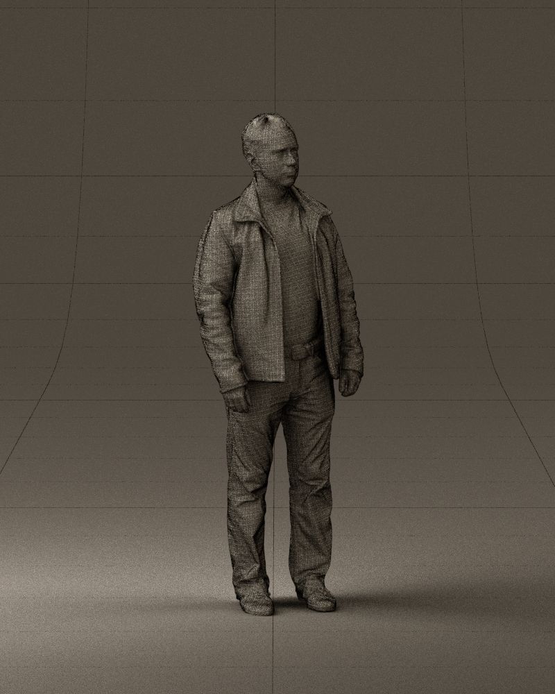 Man in 90s brown leather jacket 0875 3D Print Ready 3D print model_26