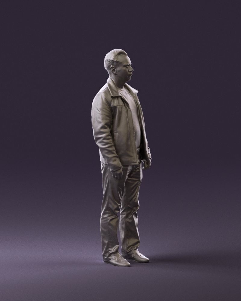 Man in 90s brown leather jacket 0875 3D Print Ready 3D print model_3