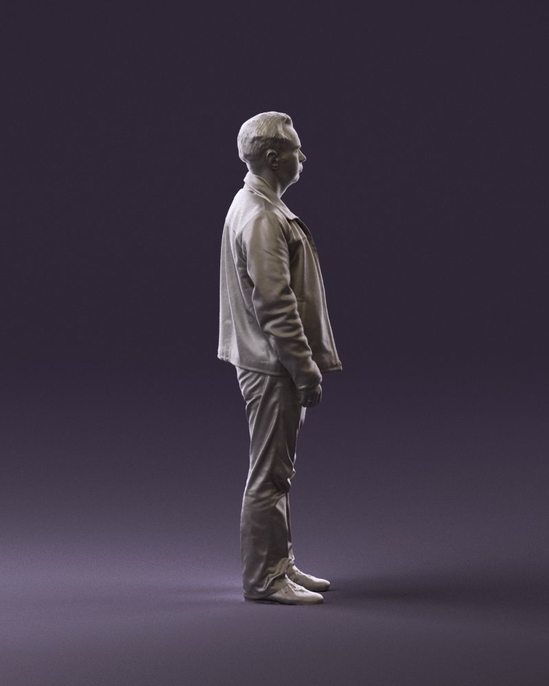 Man in 90s brown leather jacket 0875 3D Print Ready 3D print model_4
