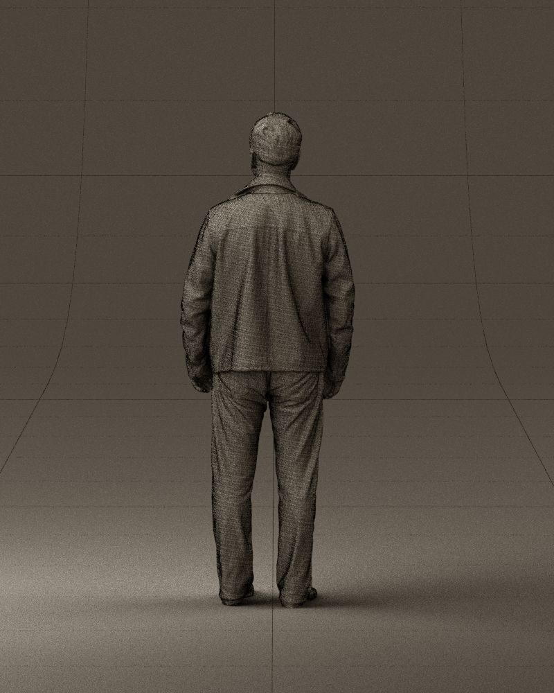 Man in 90s brown leather jacket 0875 3D Print Ready 3D print model_30