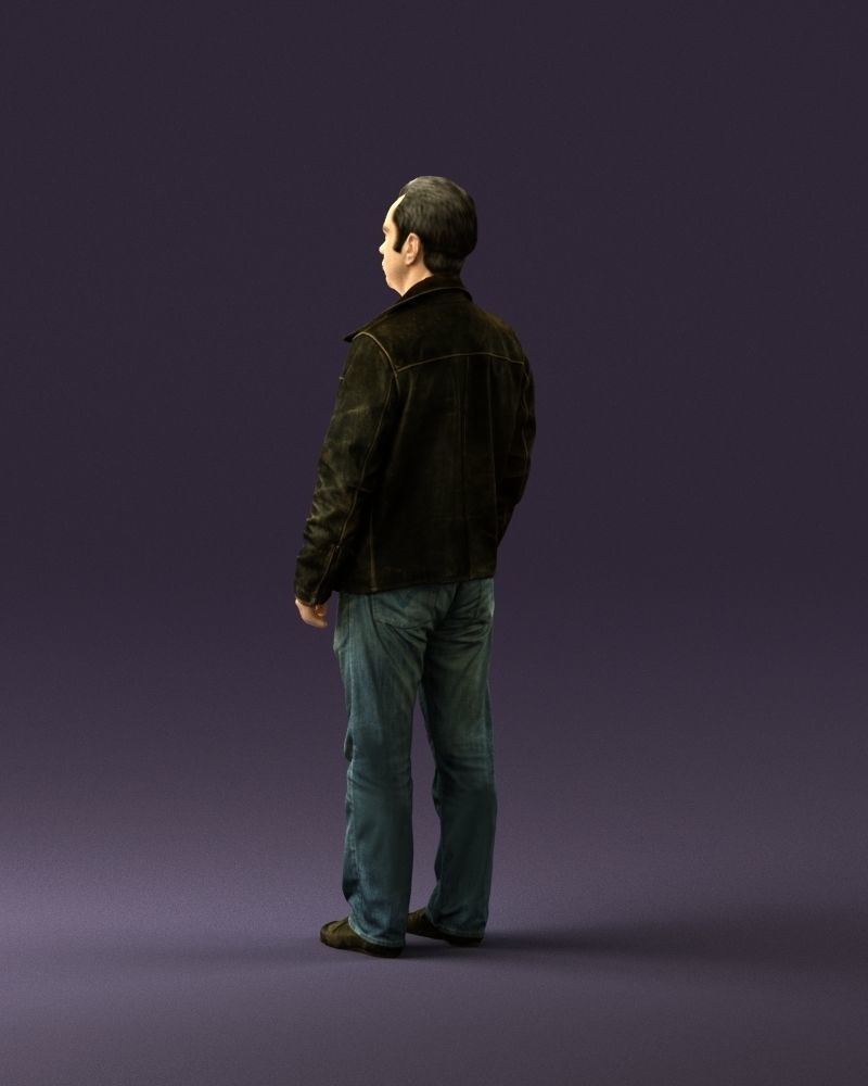 Man in 90s brown leather jacket 0875 3D Print Ready 3D print model_19