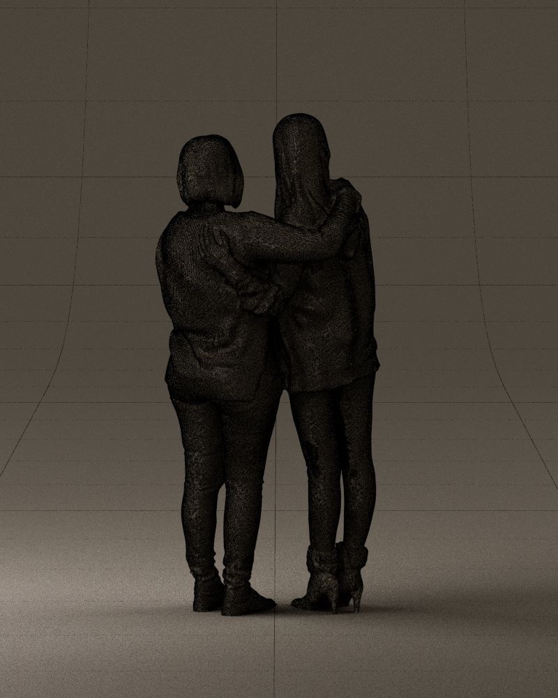 Woman hug girl by one hand 0893 3D Prit Ready 3D print model_30