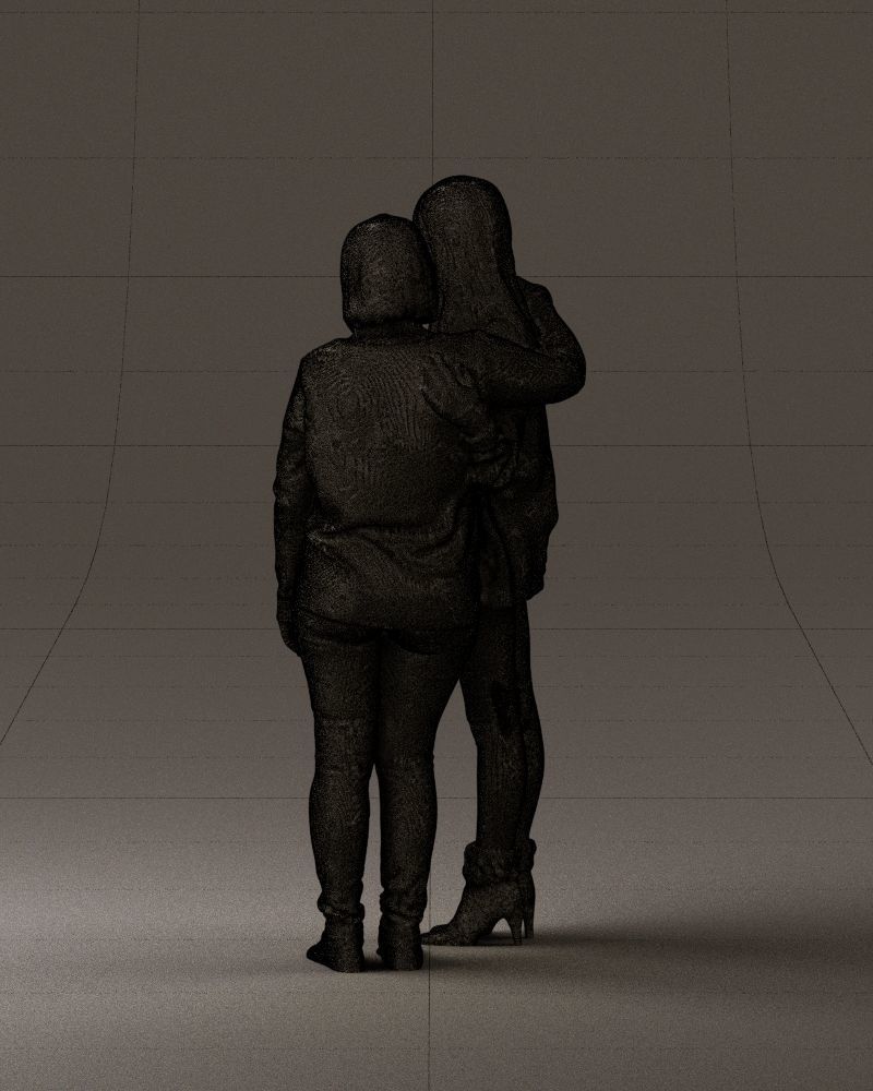 Woman hug girl by one hand 0893 3D Prit Ready 3D print model_31