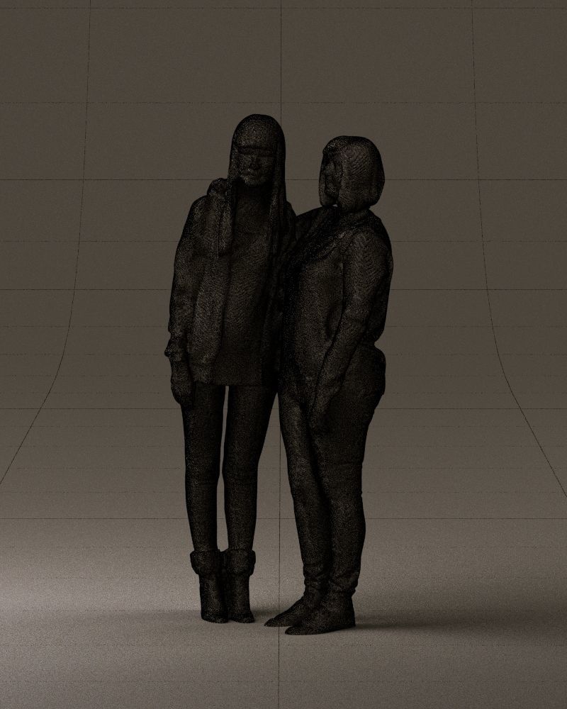 Woman hug girl by one hand 0893 3D Prit Ready 3D print model_34