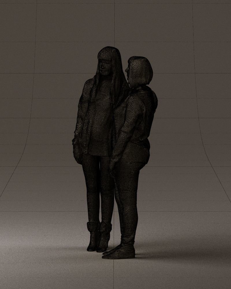 Woman hug girl by one hand 0893 3D Prit Ready 3D print model_33