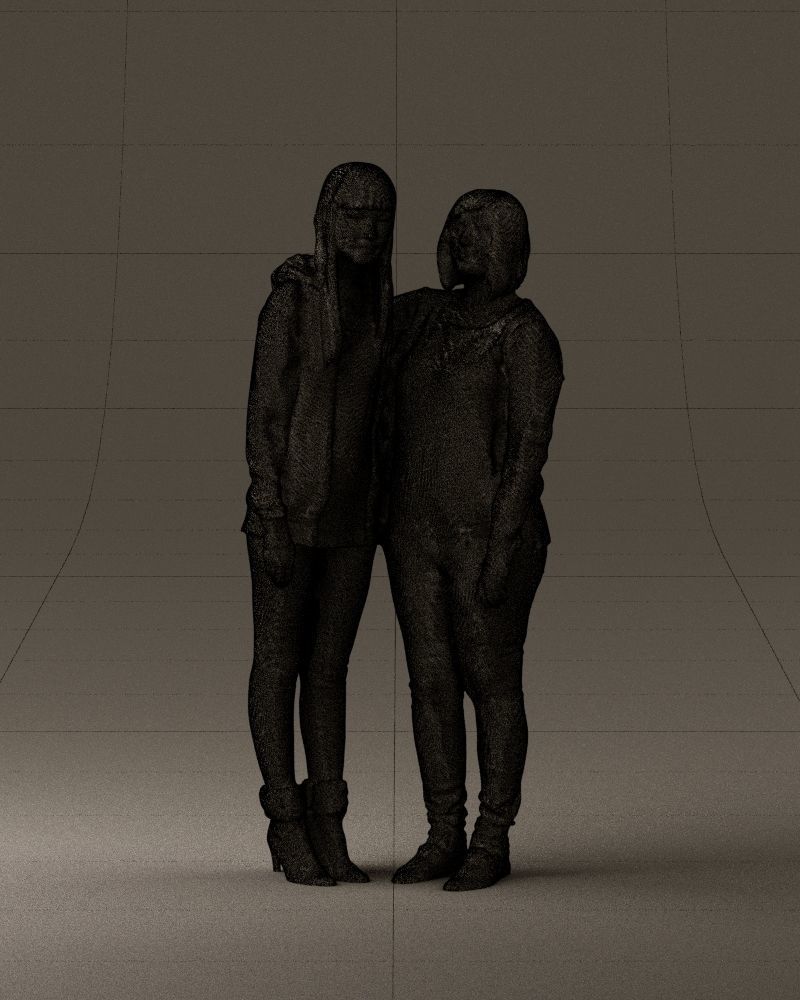 Woman hug girl by one hand 0893 3D Prit Ready 3D print model_24