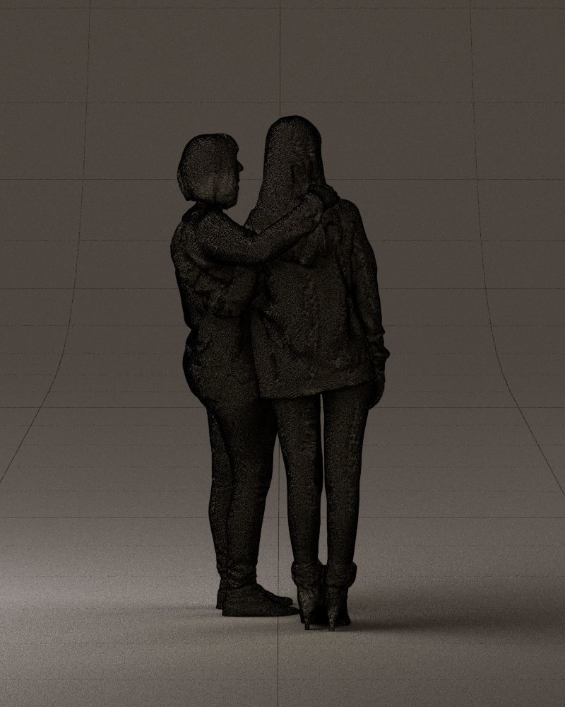 Woman hug girl by one hand 0893 3D Prit Ready 3D print model_29