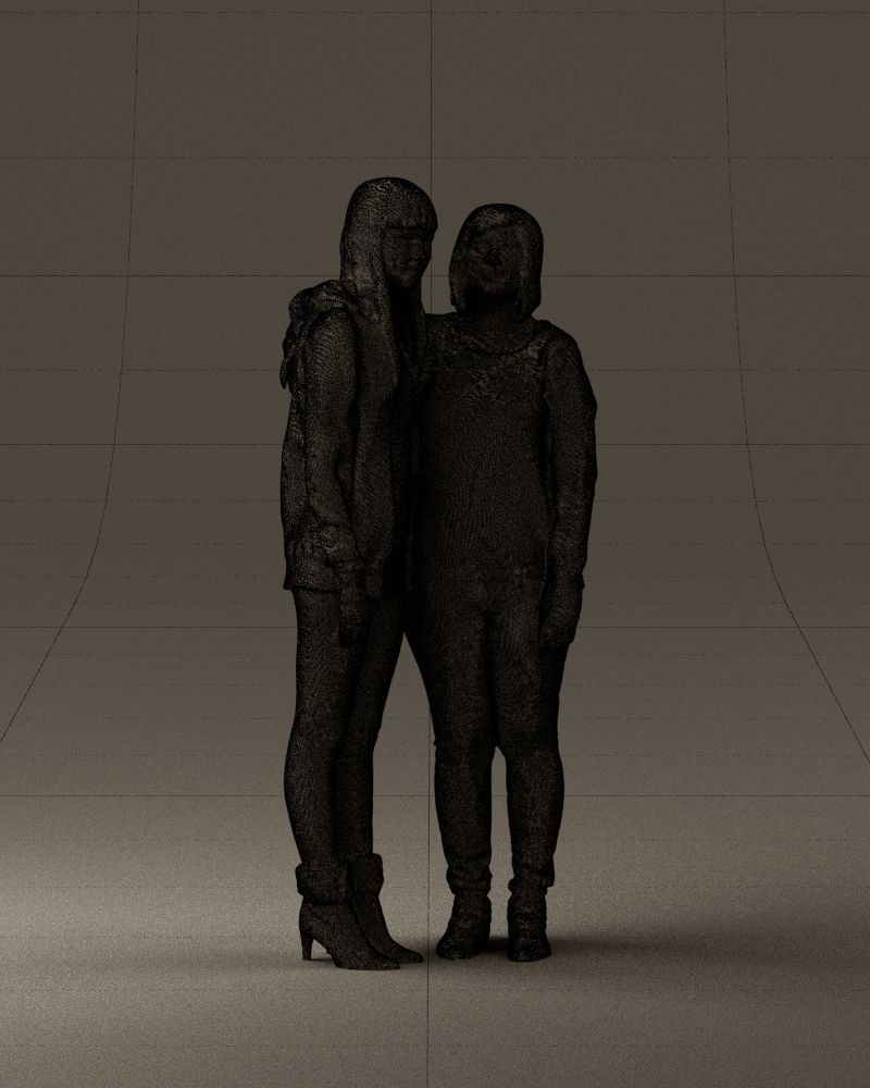 Woman hug girl by one hand 0893 3D Prit Ready 3D print model_26