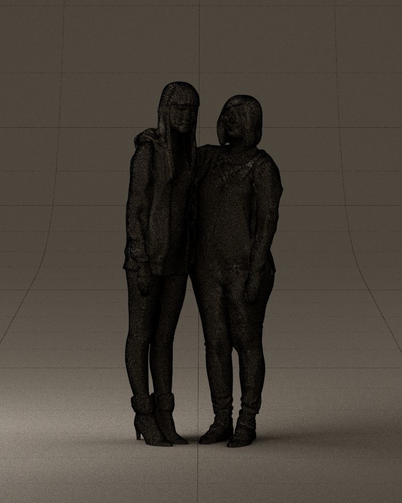 Woman hug girl by one hand 0893 3D Prit Ready 3D print model_25