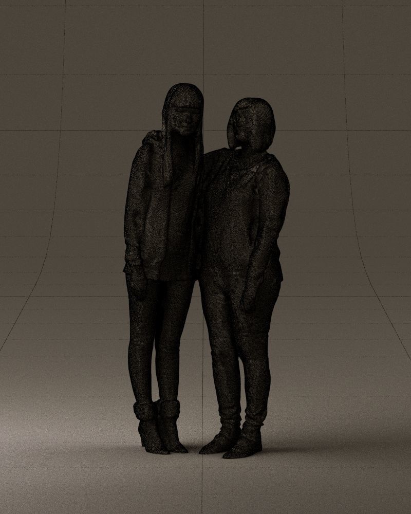 Woman hug girl by one hand 0893 3D Prit Ready 3D print model_35