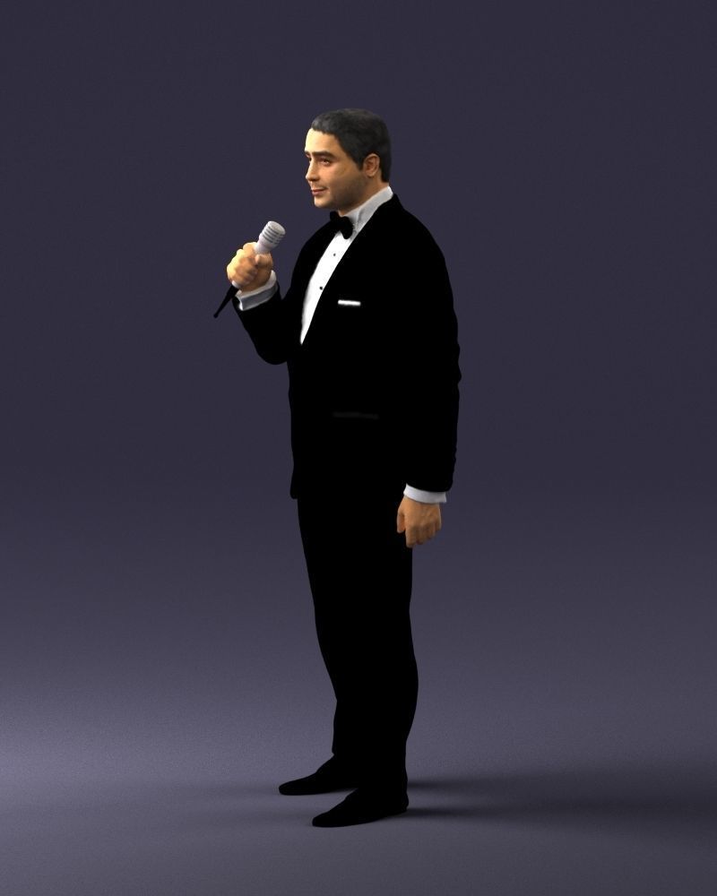 Man with a microphone in his hand 0288 3D Print Ready 3D print model_27