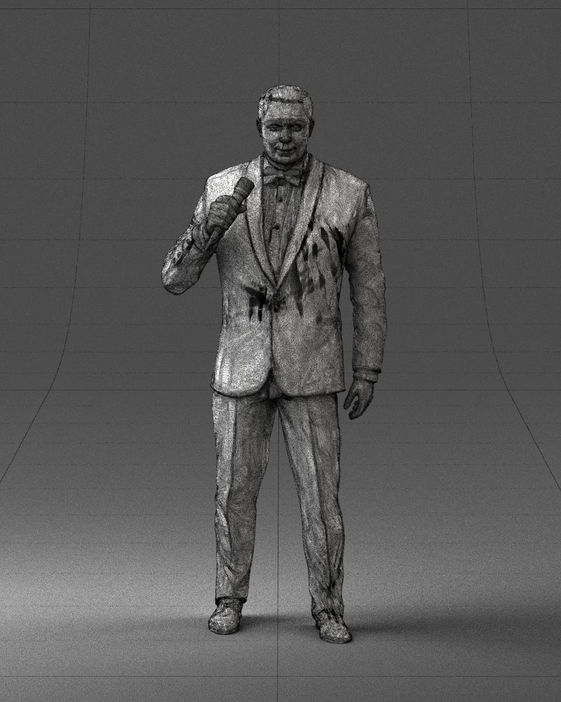 Man with a microphone in his hand 0288 3D Print Ready 3D print model_38