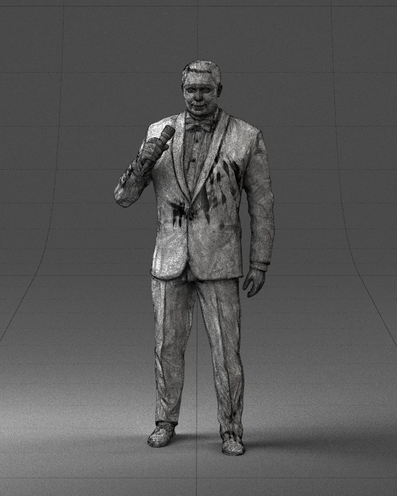 Man with a microphone in his hand 0288 3D Print Ready 3D print model_35