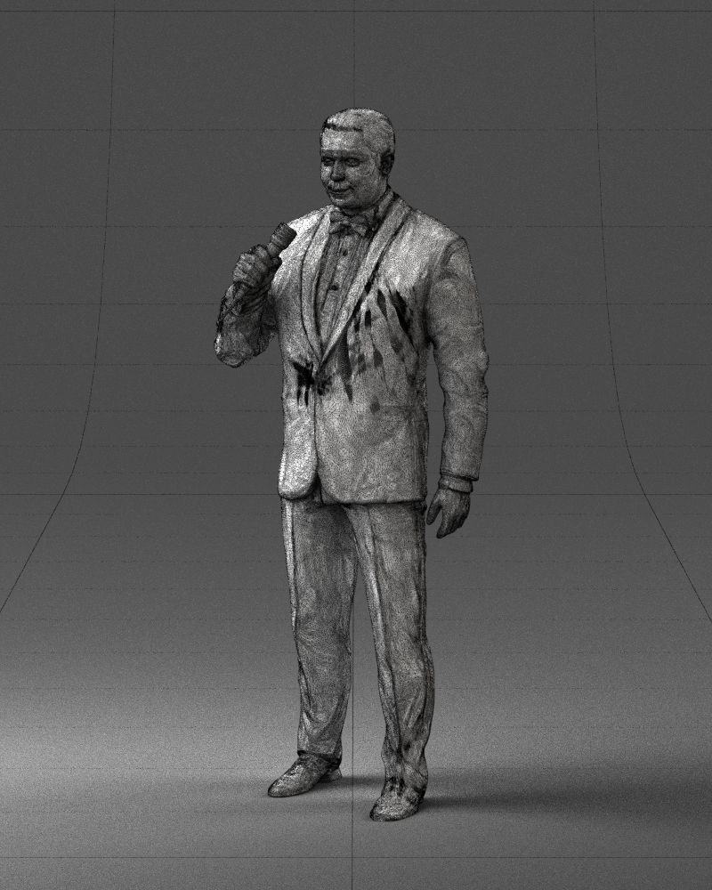 Man with a microphone in his hand 0288 3D Print Ready 3D print model_32