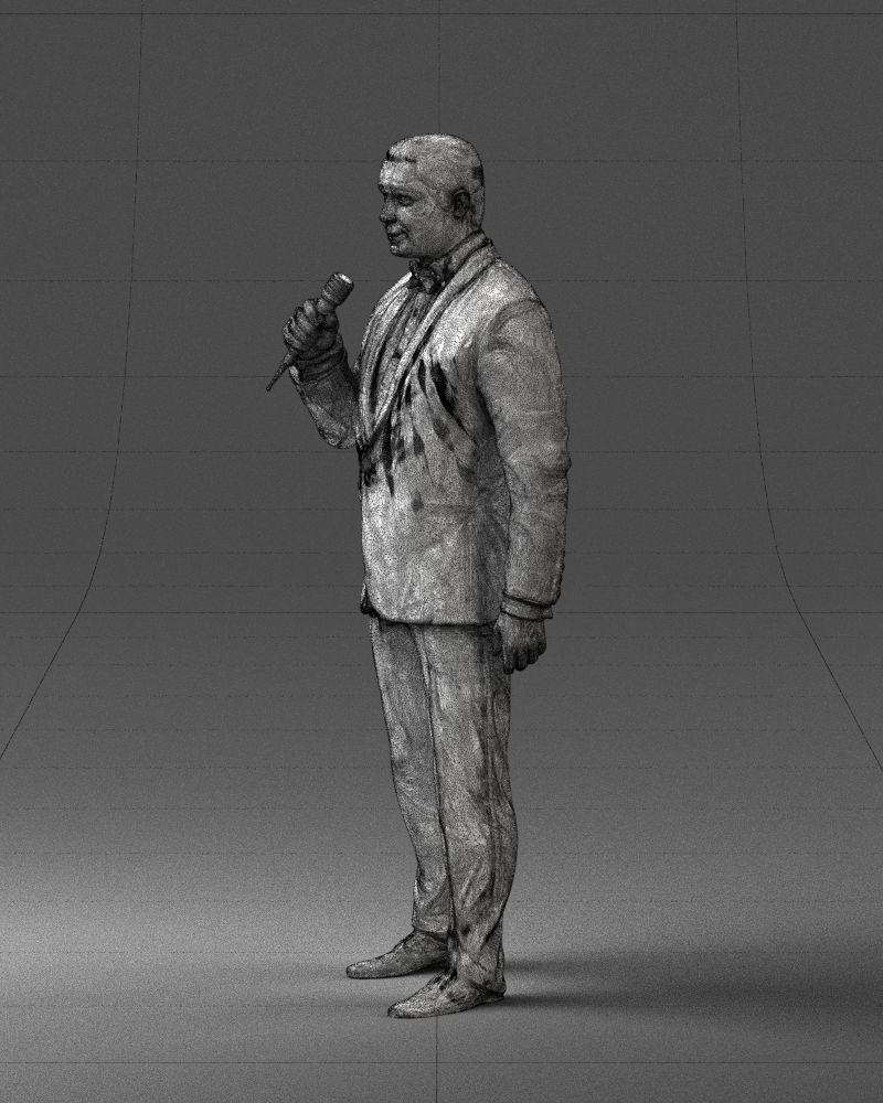 Man with a microphone in his hand 0288 3D Print Ready 3D print model_29