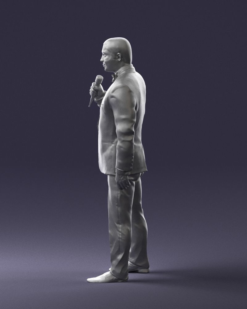 Man with a microphone in his hand 0288 3D Print Ready 3D print model_25