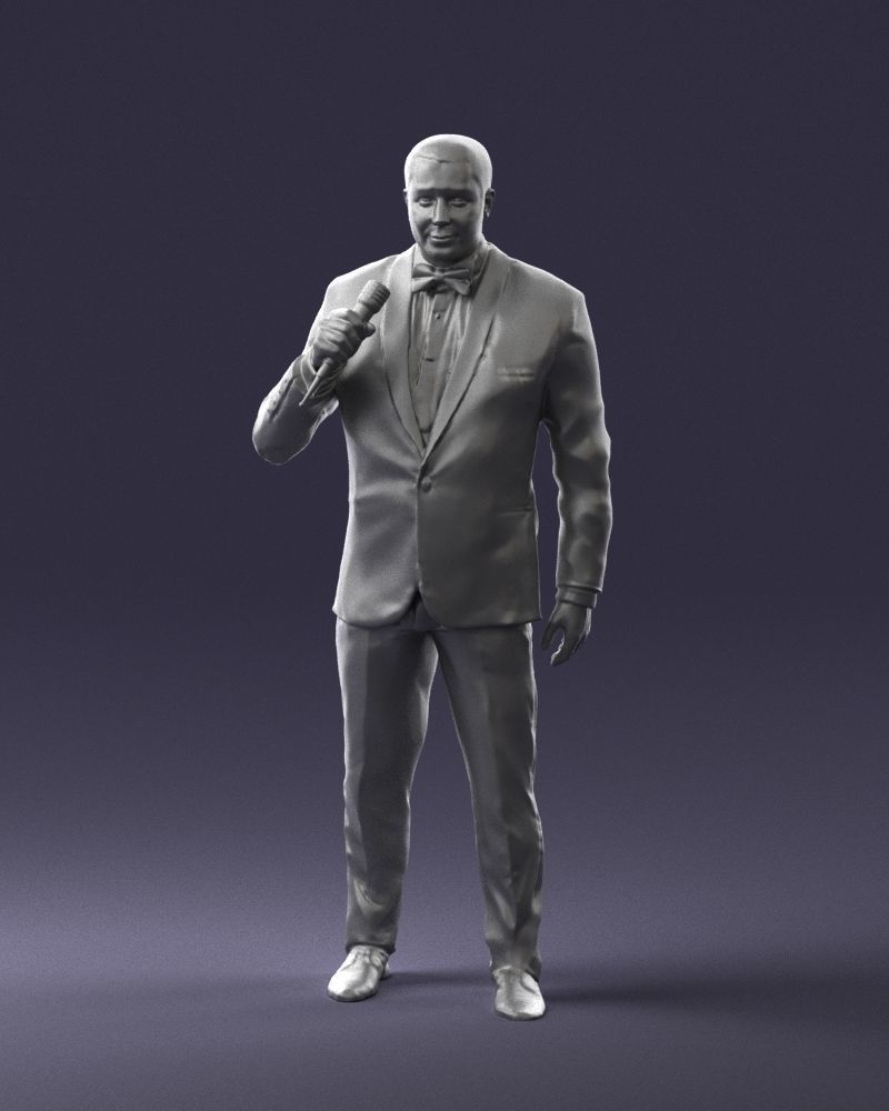 Man with a microphone in his hand 0288 3D Print Ready 3D print model_34