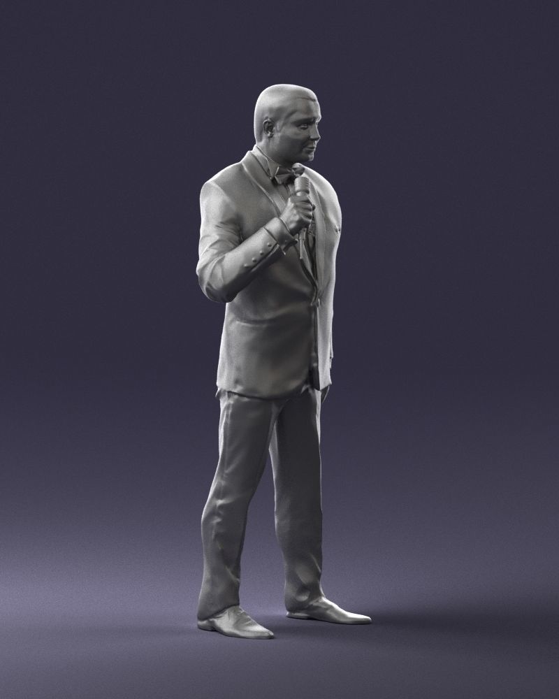 Man with a microphone in his hand 0288 3D Print Ready 3D print model_10